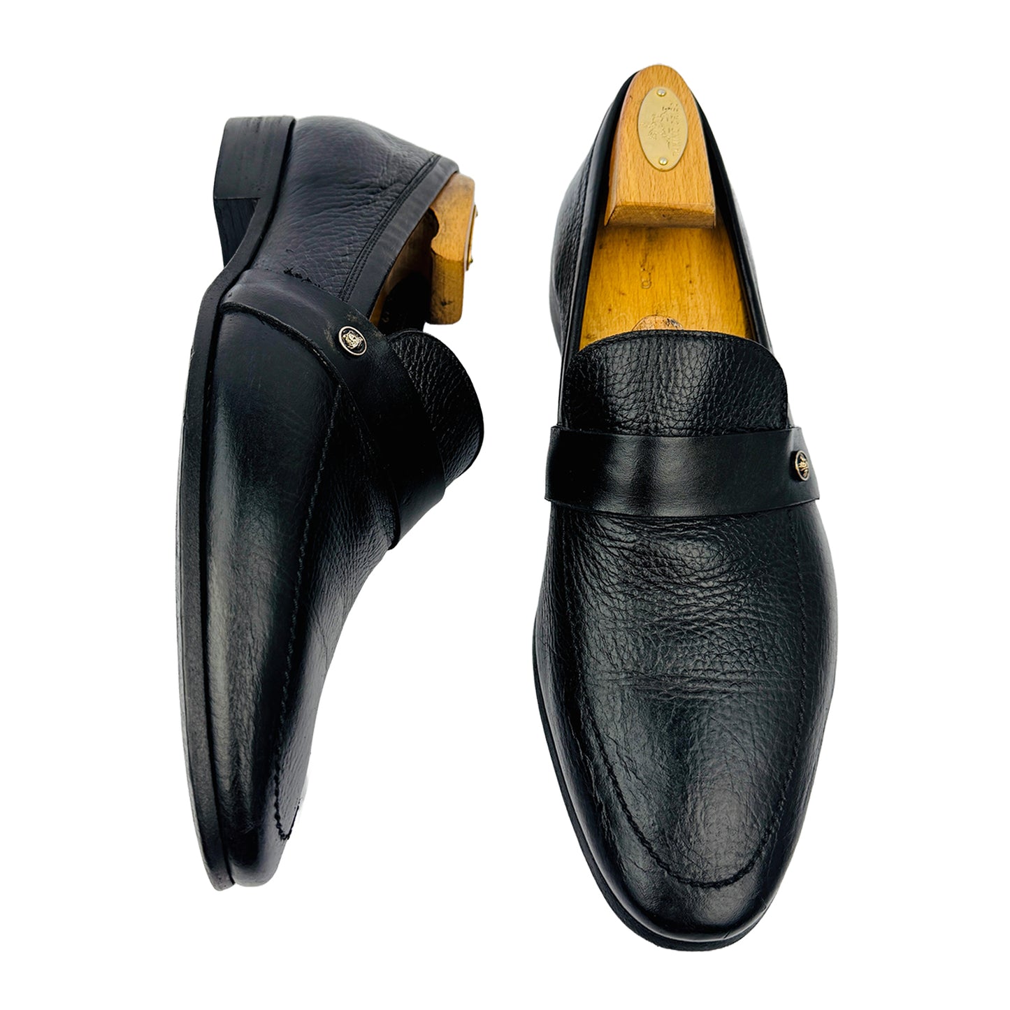Versace Men's Medusa Grain Leather Loafers (Size 42.5)