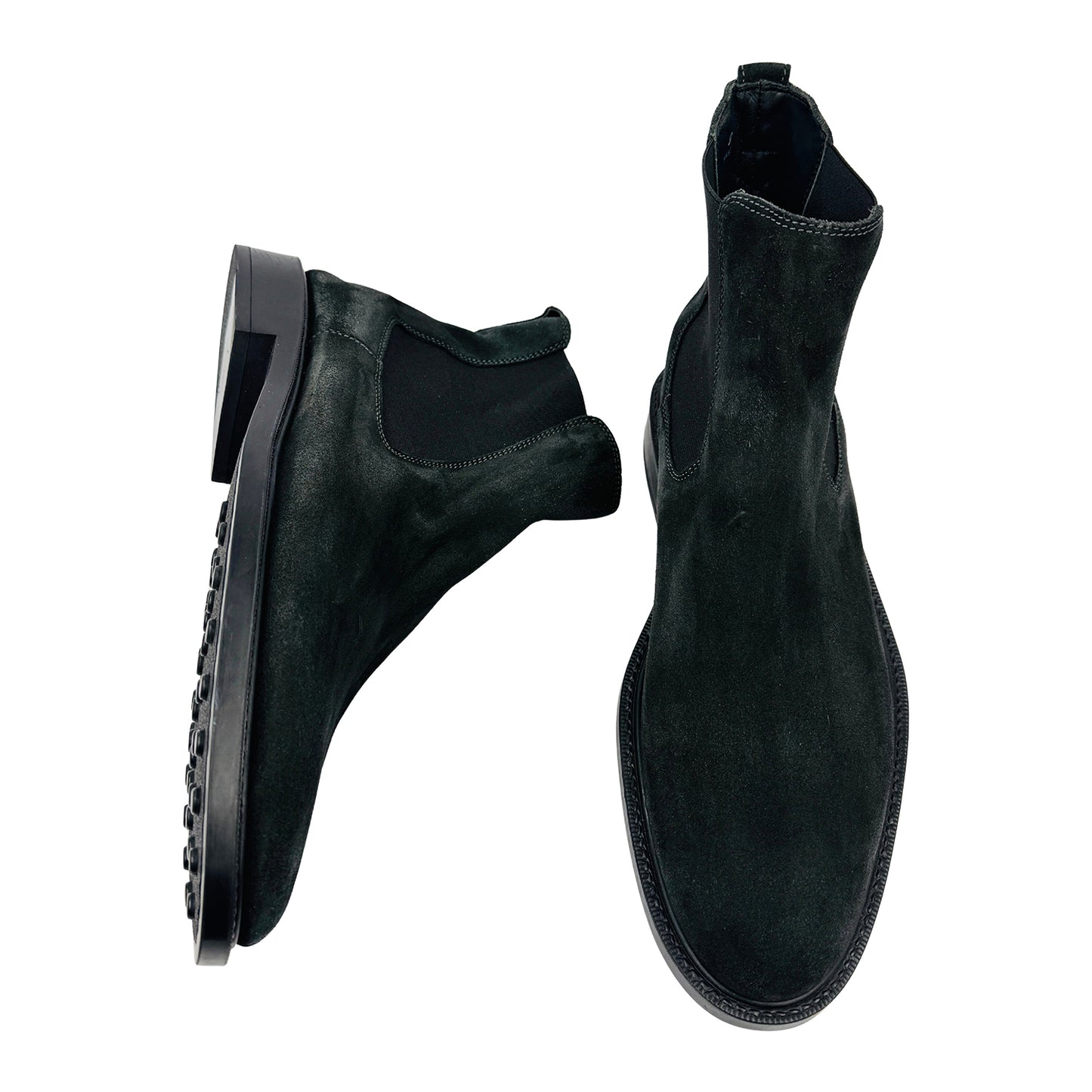 Tod's Tronchetto Black Suede Chelsea Boots (Size 43/43.5)