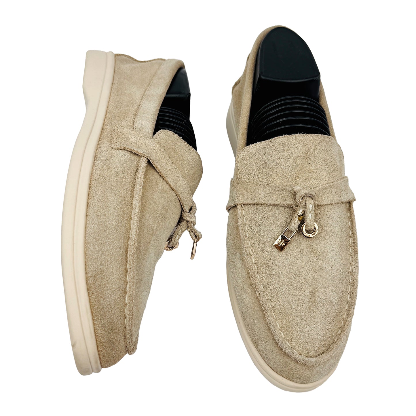 One Front One Cross image of Loro Piana Women's Summer Walk Suede Loafers (Size 38) - FAE5444D044