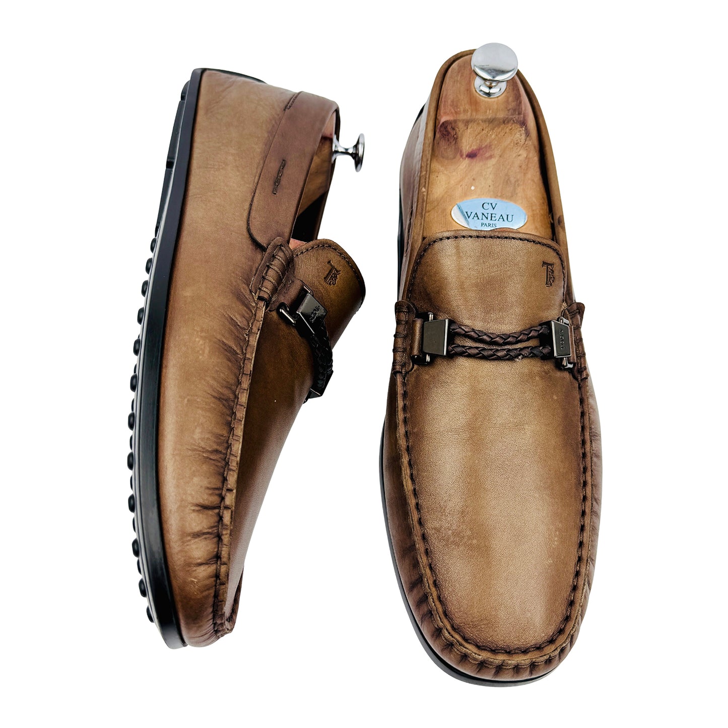 Tod's Gommino Cognac Brown Leather Loafers (Size 44/44.5)