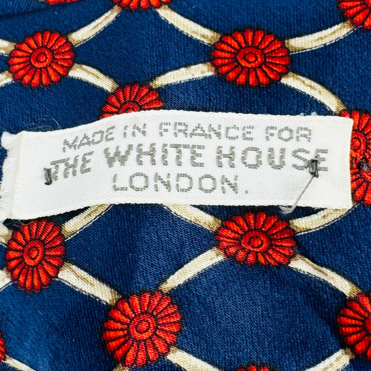 Lanvin Navy Blue 'Floral Medallions' Tie (Size Regular)