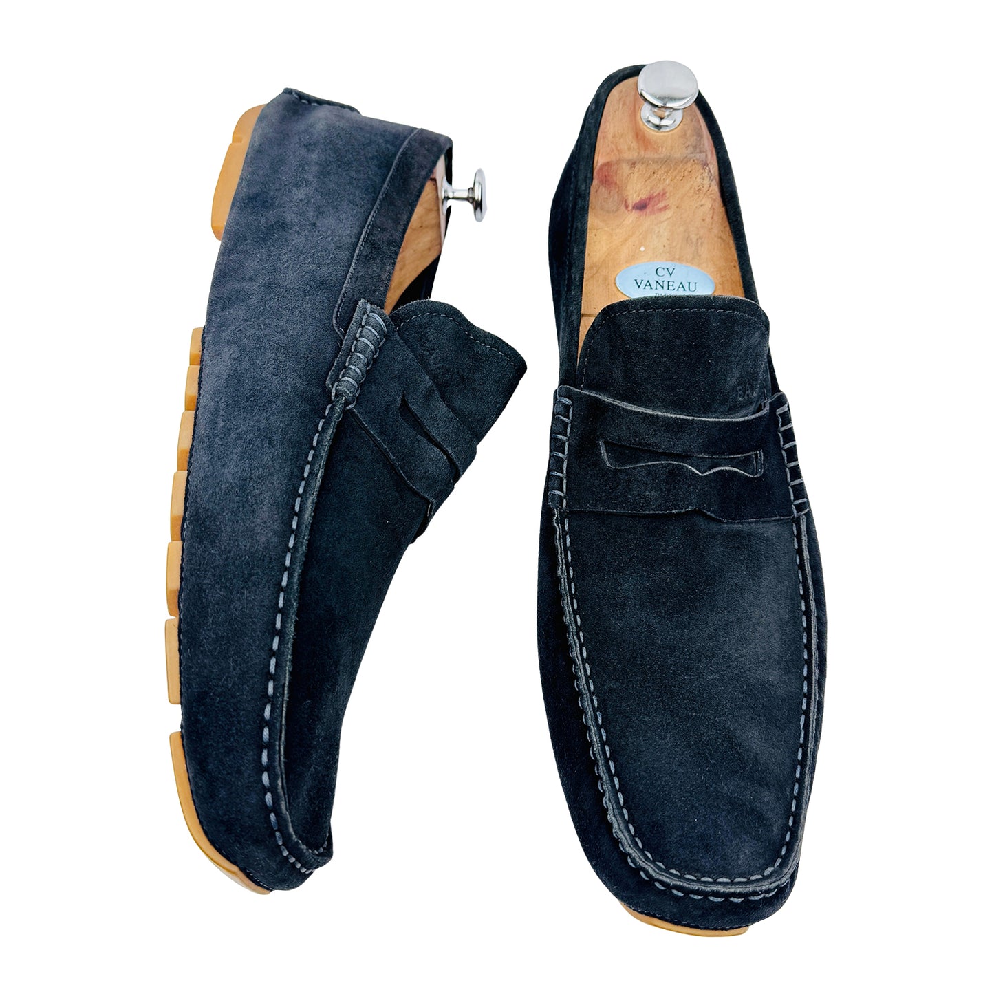 Bally Men's Pilot Driver Navy Blue Loafers (Size 45.5/46)