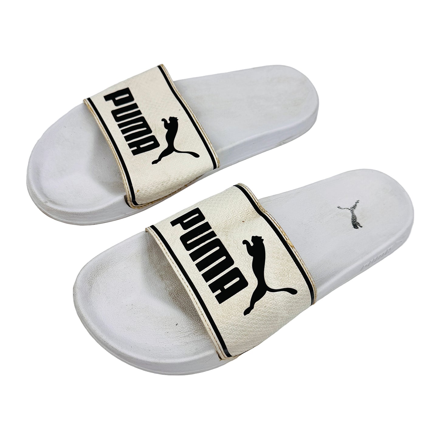 Left Side image of Puma Leadcat FTR White Slides (Size 43)