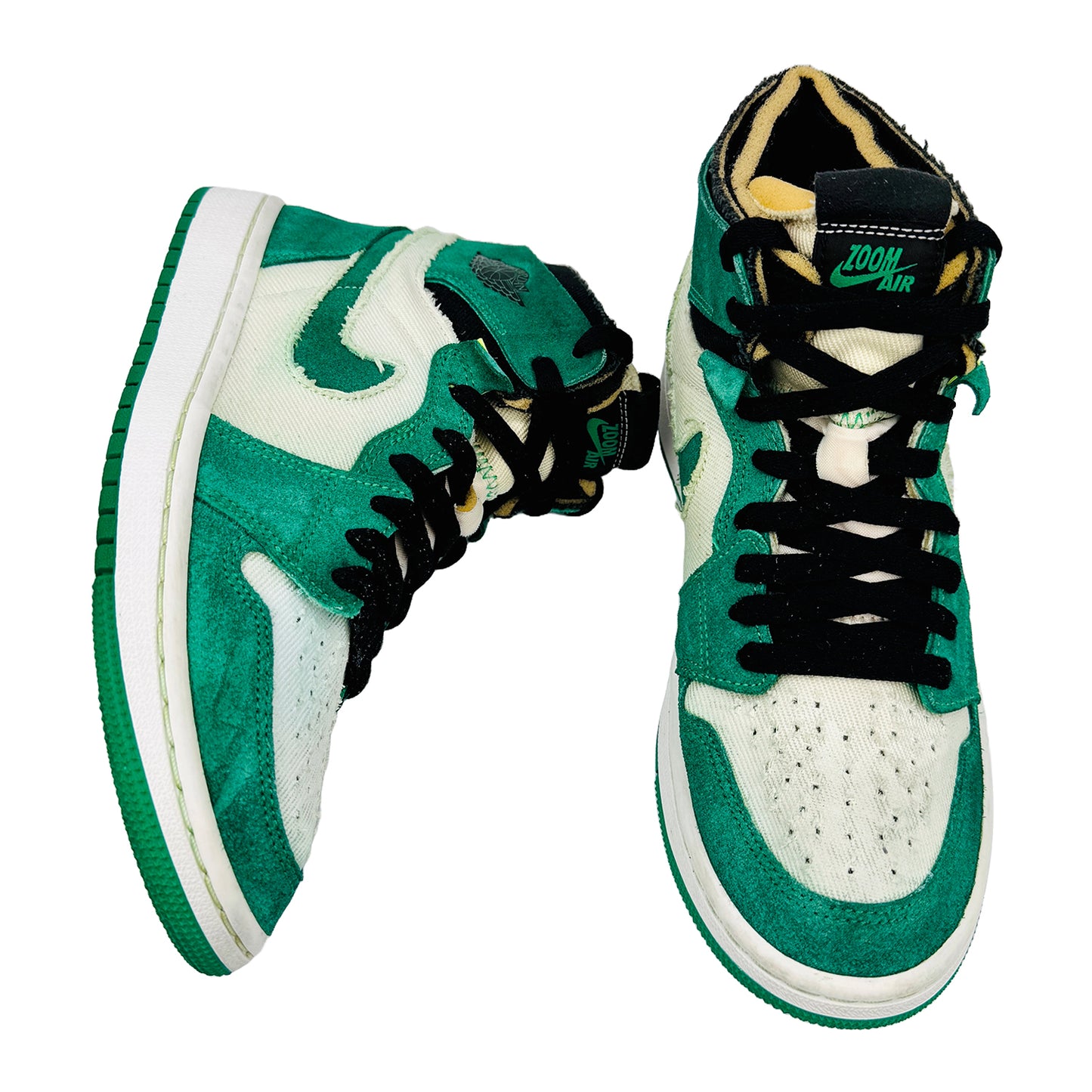 One Front One Cross image of Nike Men's Air Jordan 1 High Zoom CMFT Sneakers (Size 40.5) - CT0978-300