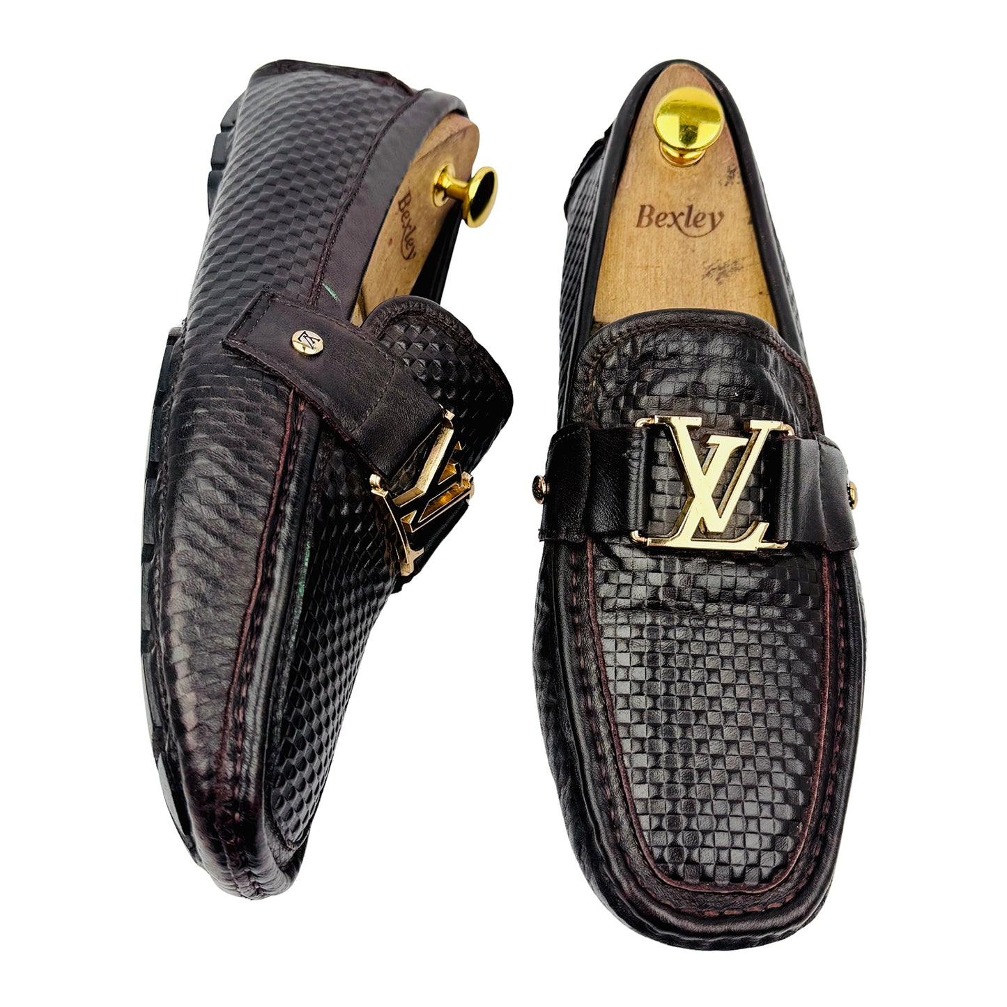 Louis Vuitton Dark Brown Python Leather Loafers (Size 43/43.5)