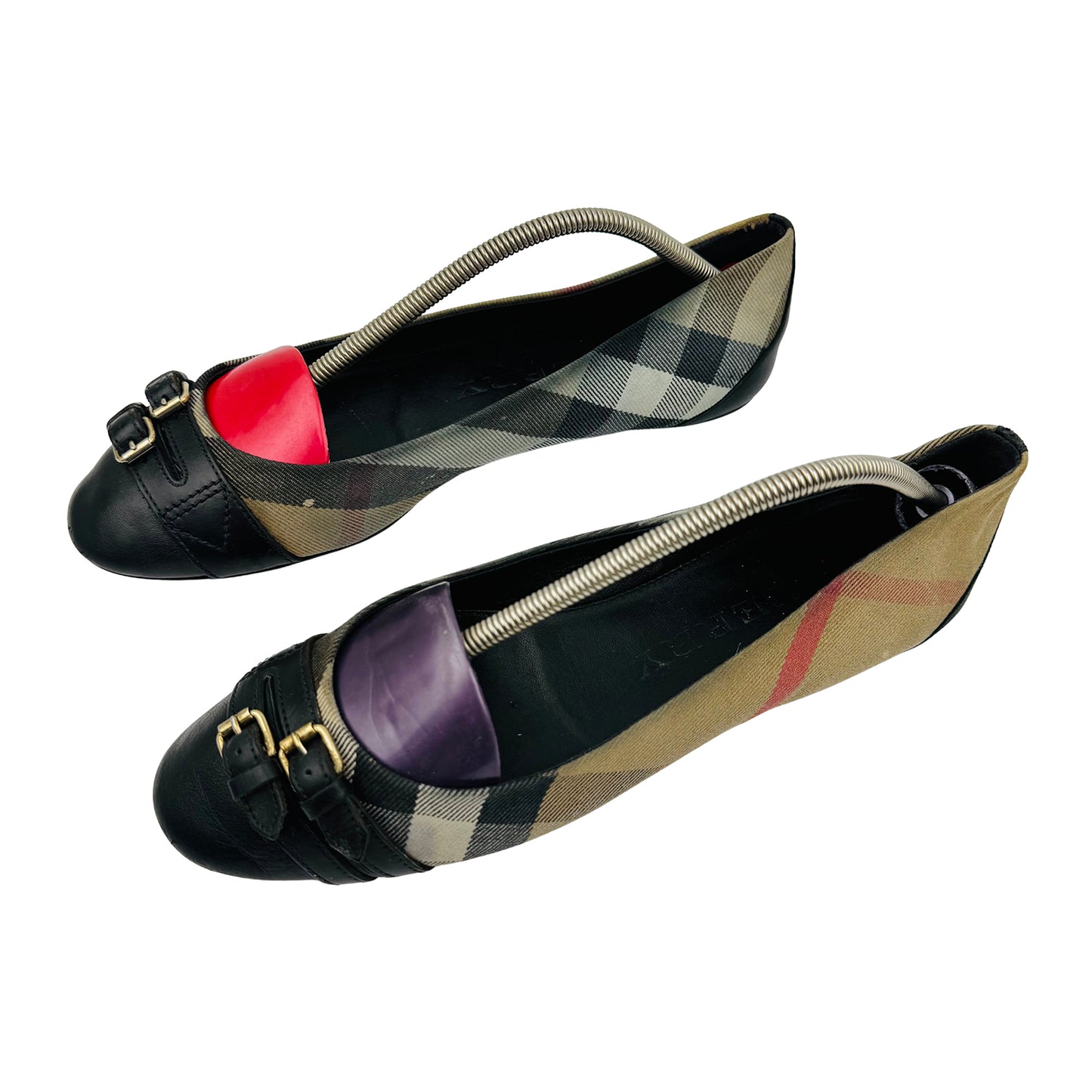 Burberry Women's Check Canvas Italian Flats (Size 39.5/40)