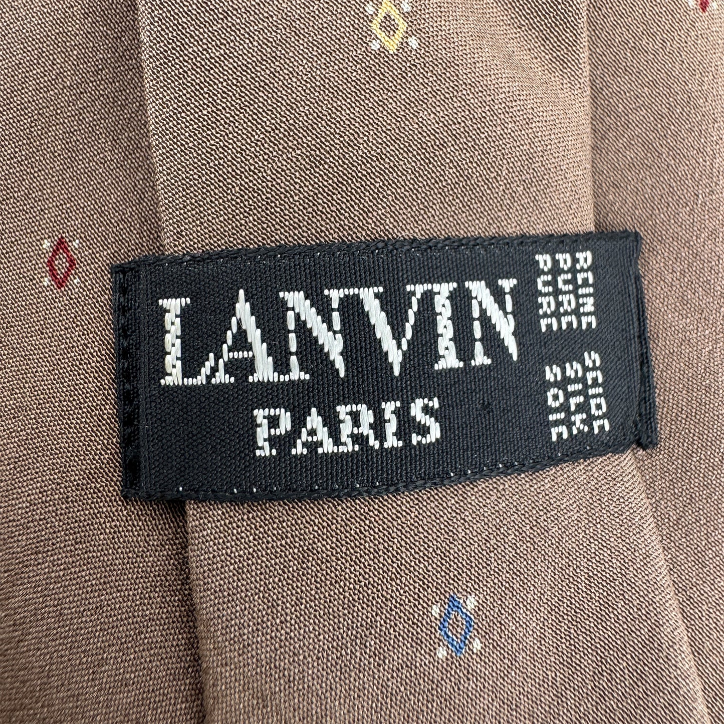 Lanvin Brown 'Geometric Pattern' Silk Tie (Size Regular)