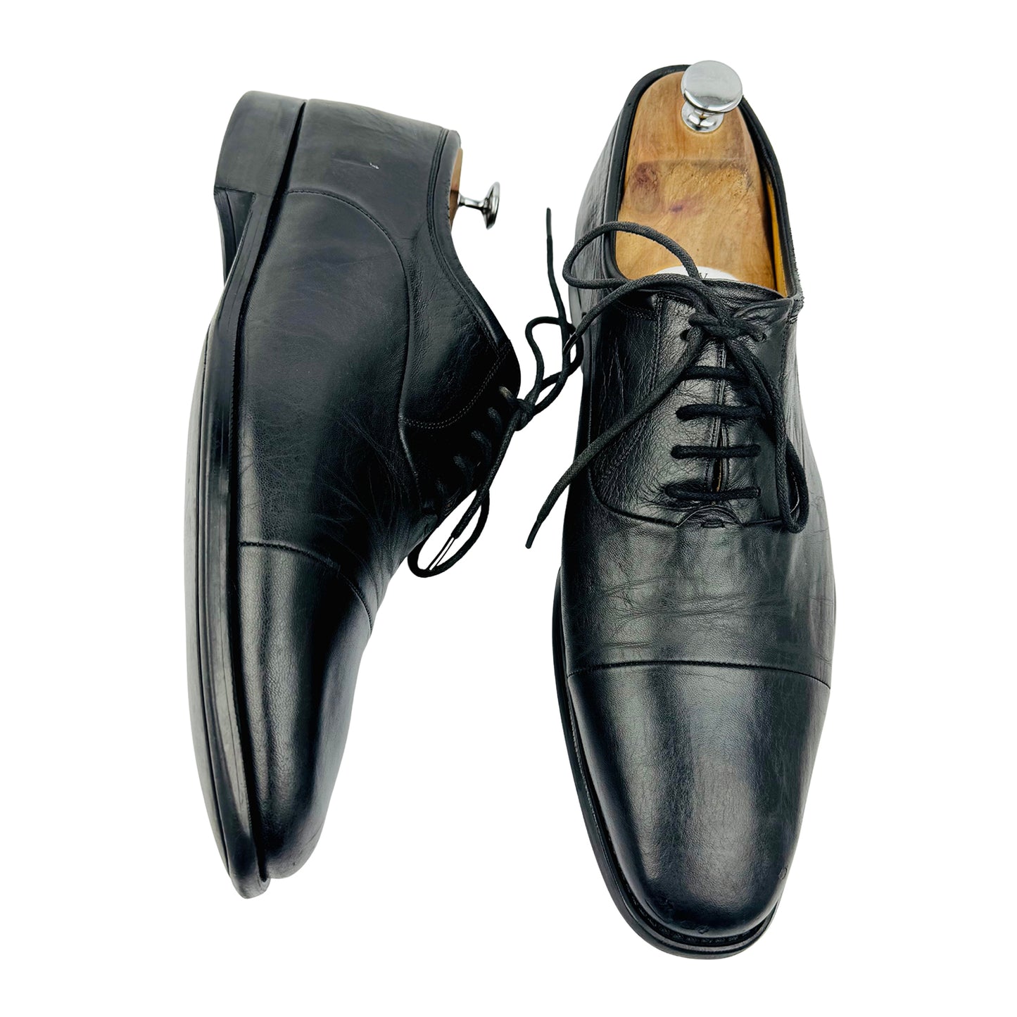 Magnanni Federico Cap Toe Black Oxfords (Size 45) - 12654