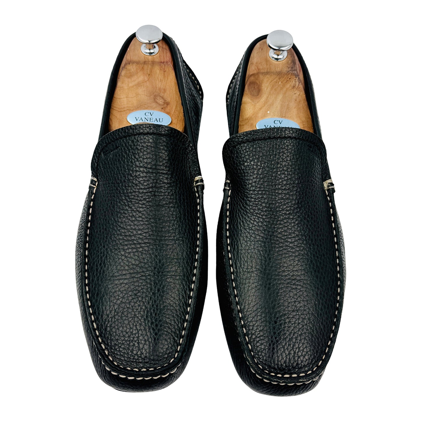 Salvatore Ferragamo Men's Black Grain Leather Loafers (Size 44.5/45)