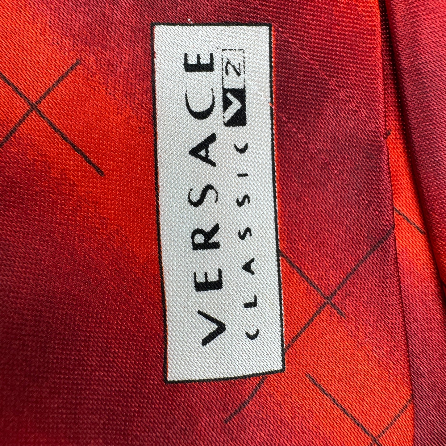 Versace Red 'Tonal Stripes' Silk Tie (Size Regular)
