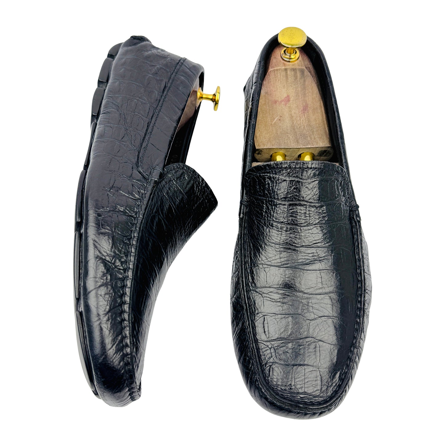 Prada Men's Crocodile Leather Black Loafers (Size 42.5/43) - 2DD 003