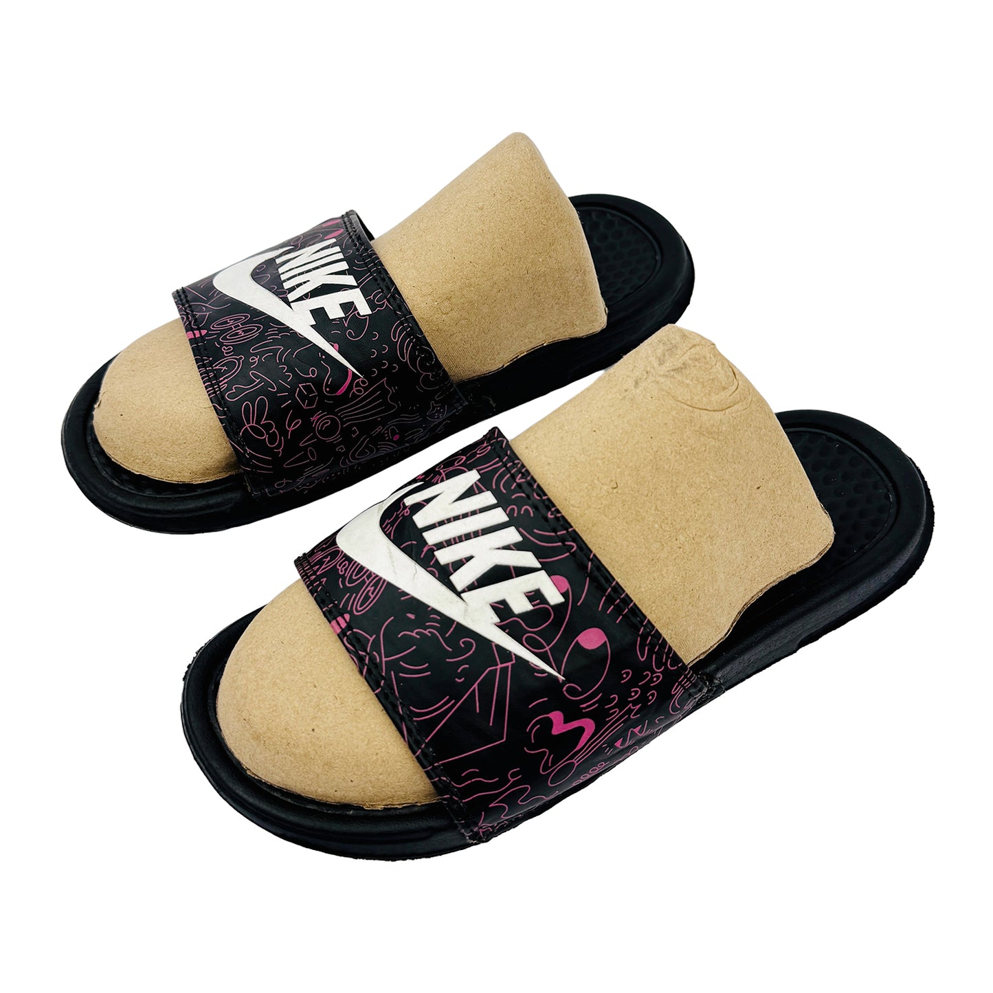 Left Side image of Nike Women's JDI Benassi Doodle Slides (Size 40)