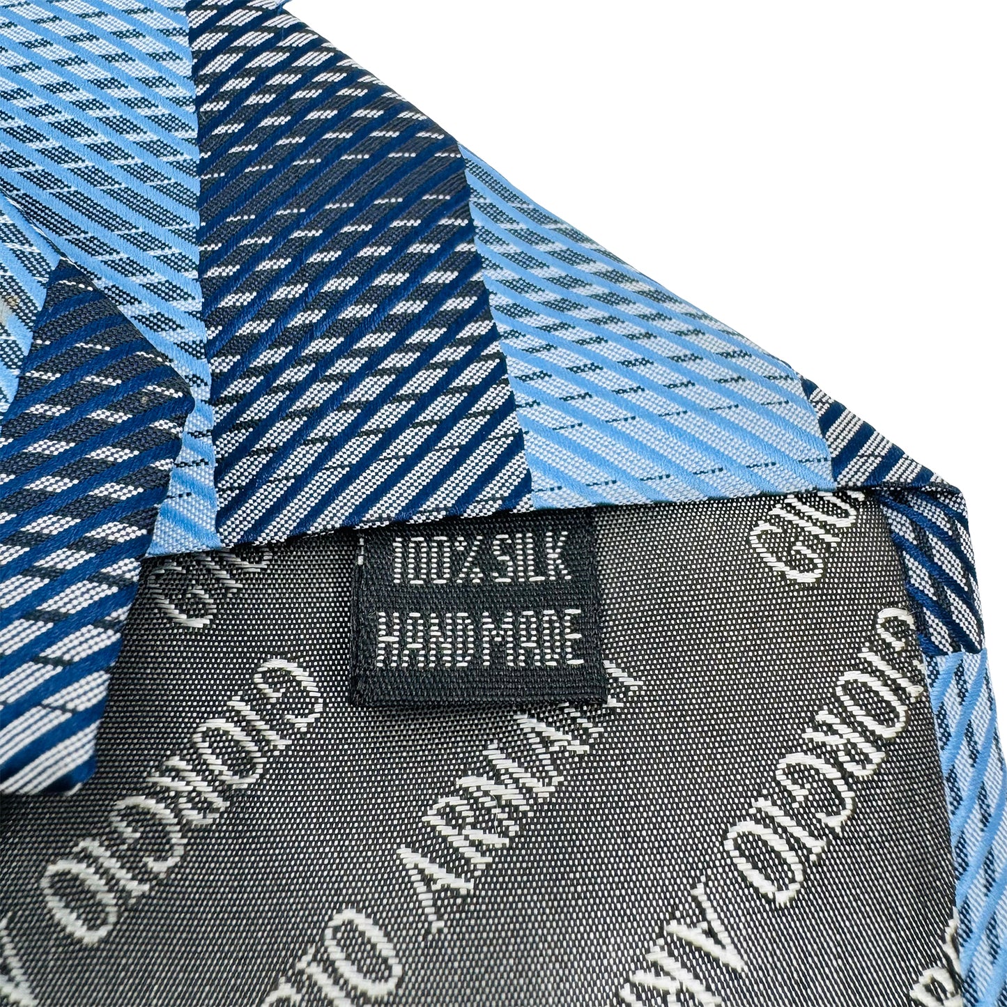 Giorgio Armani Sky Blue 'Geometric Stripes' Tie (Size Regular)