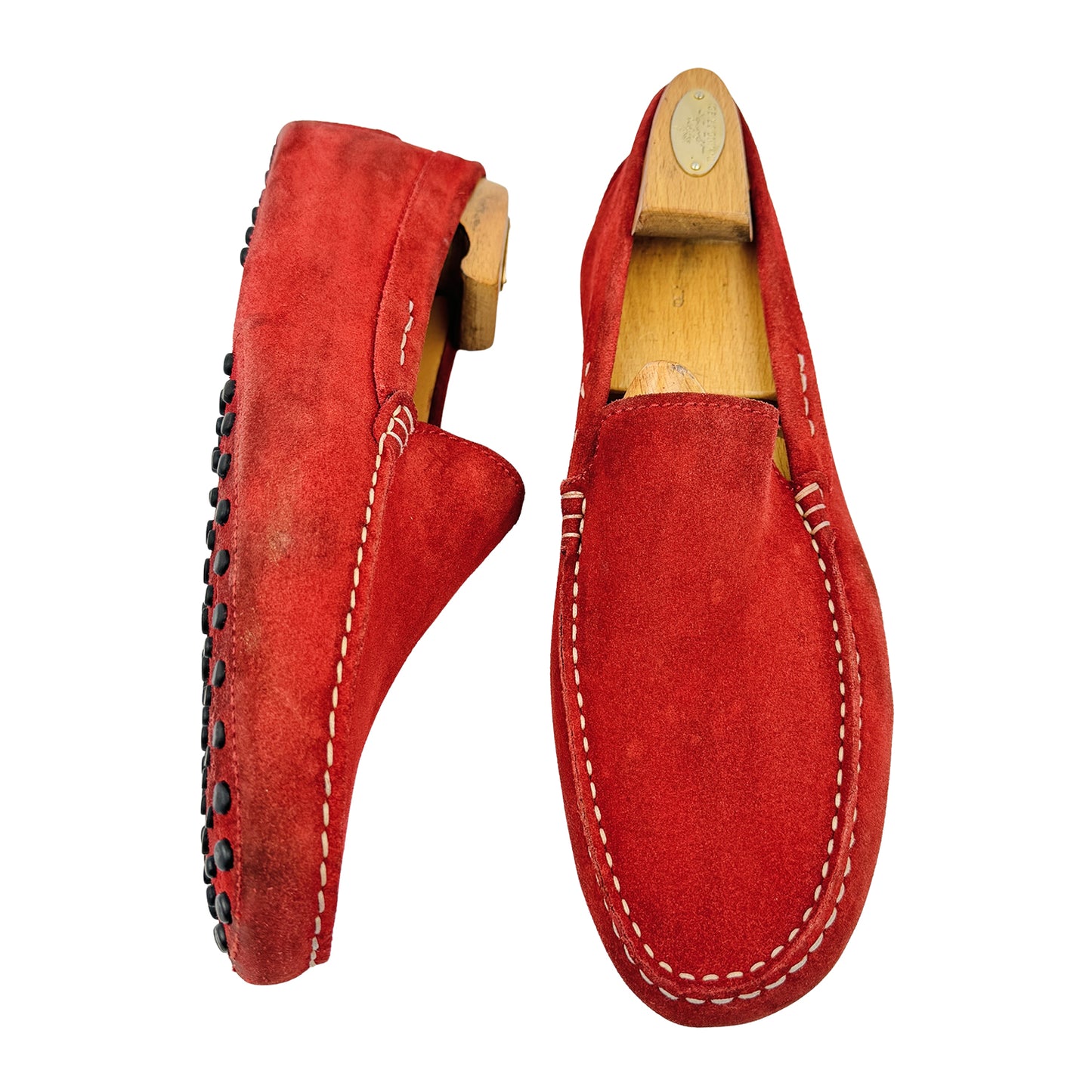 Tod's Red Suede Gommino Driving Loafers (Size 43/43.5)