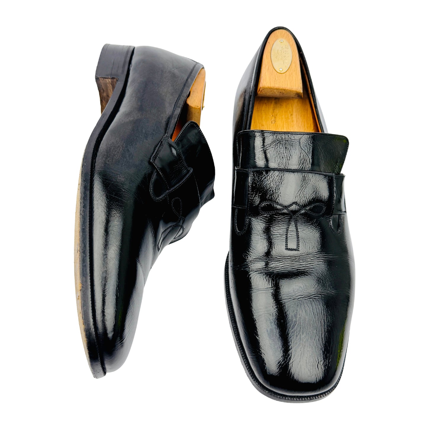 Elysées Soieries Men's Black Leather Loafers (Size 43.5)