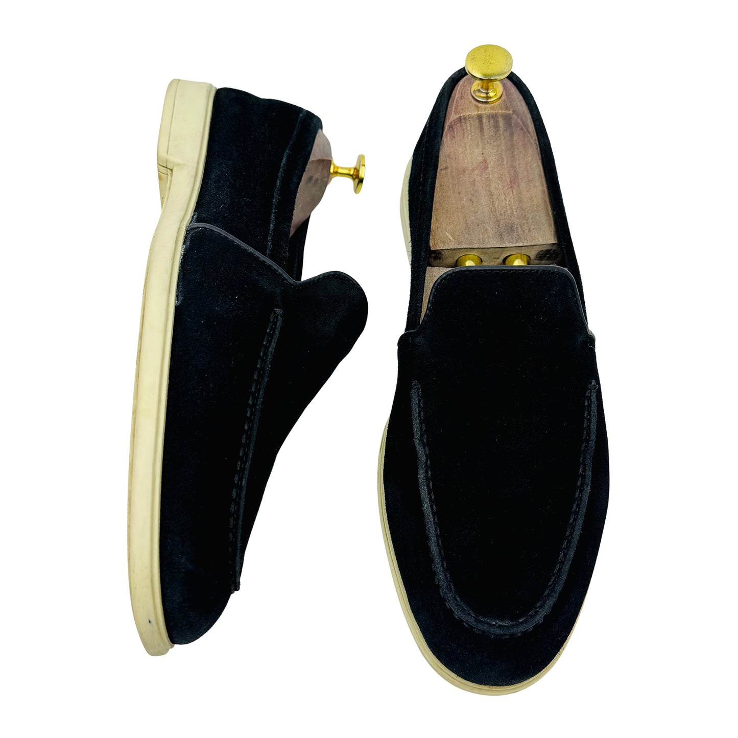 Santoni Men's Black Suede Loafer (Size 41.5/42)