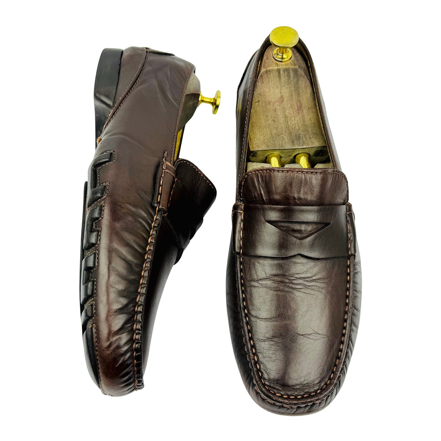 Giorgio Armani Men's Dark Brown Leather Loafer (Size 42/42.5)