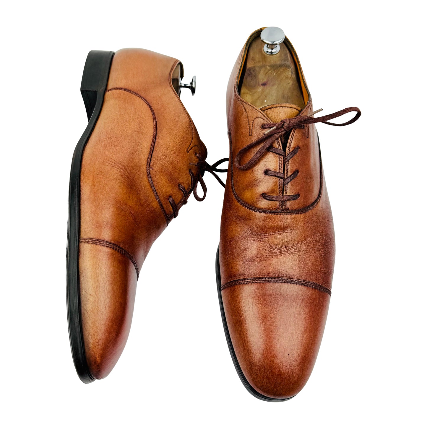 Santoni Men's Brown Italian Oxfords (Size 46/46.5)