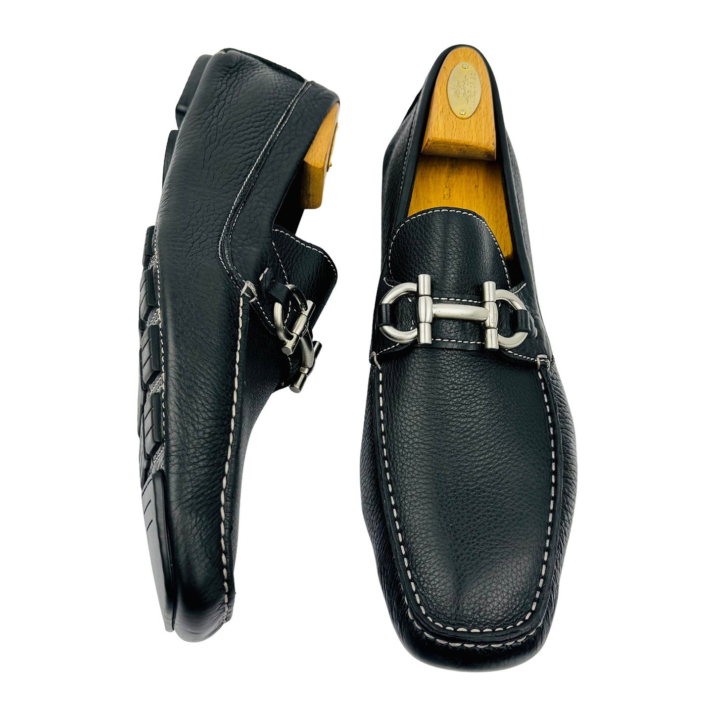 Salvatore Ferragamo Parigi Gancini Driver Black Loafer (Size 45)