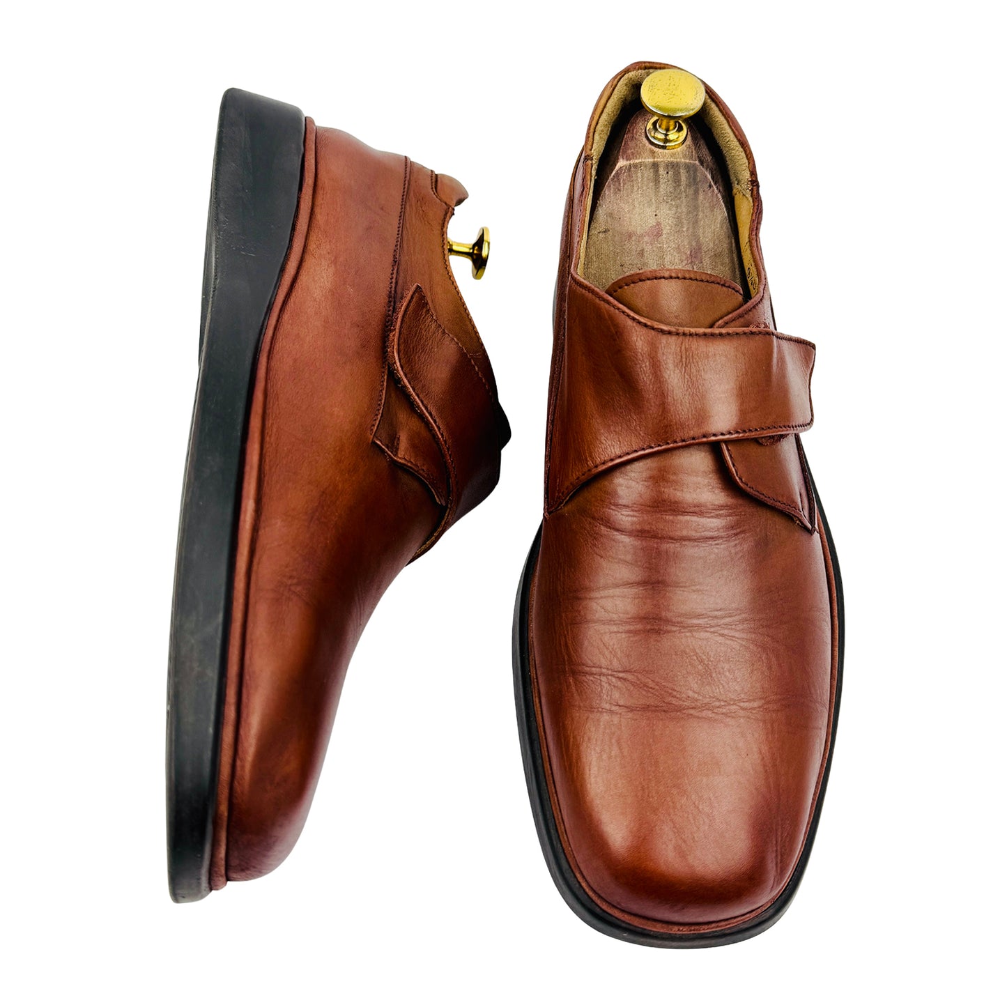 Bally Rono Hook & Loop Brown Leather Shoes (Size 42.5/43)