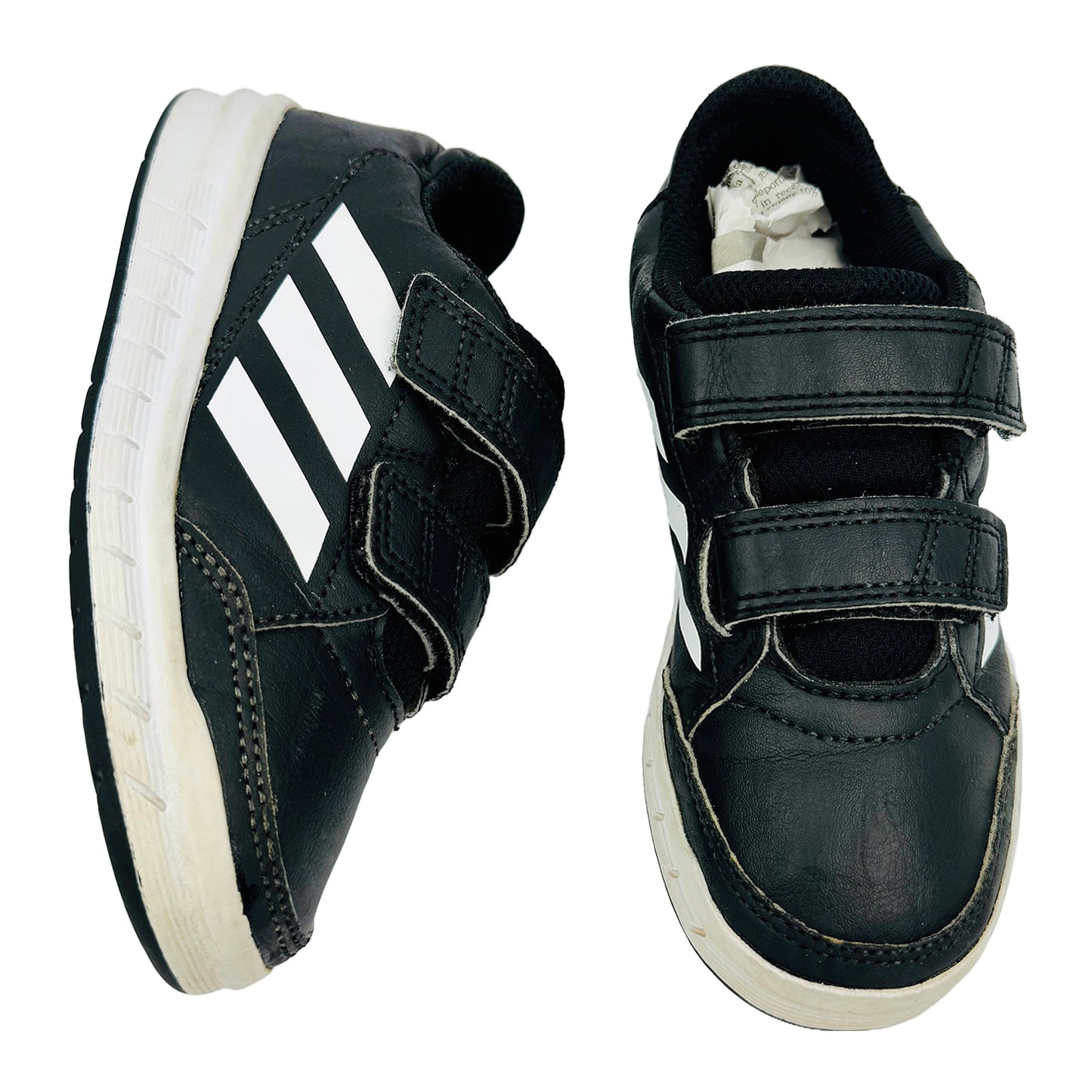 One Front One Cross image of Adidas Kid's Altasport Black Shoes (Size 28) - D96829