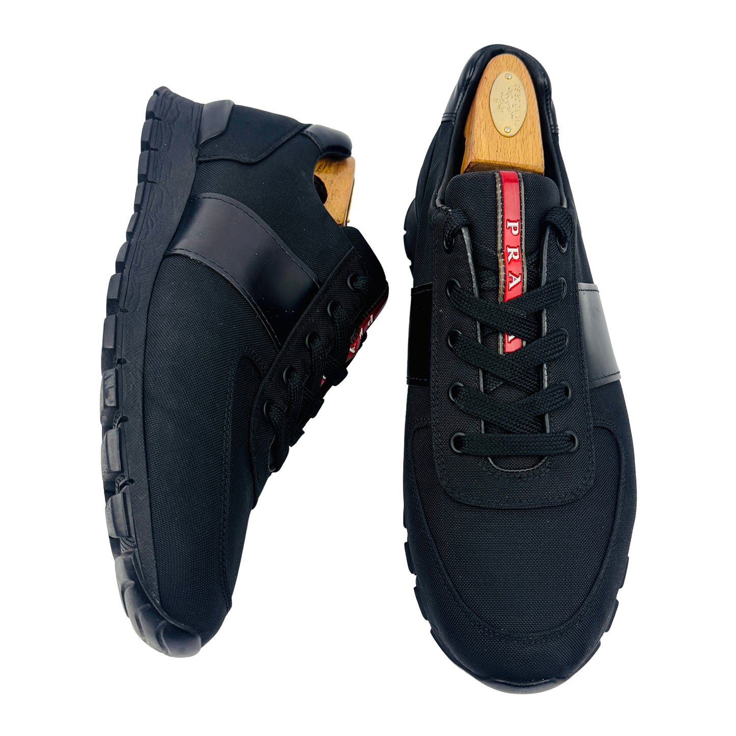 Prada Match Race Leather-Trimmed Nylon Sneakers (Size 42/42.5)