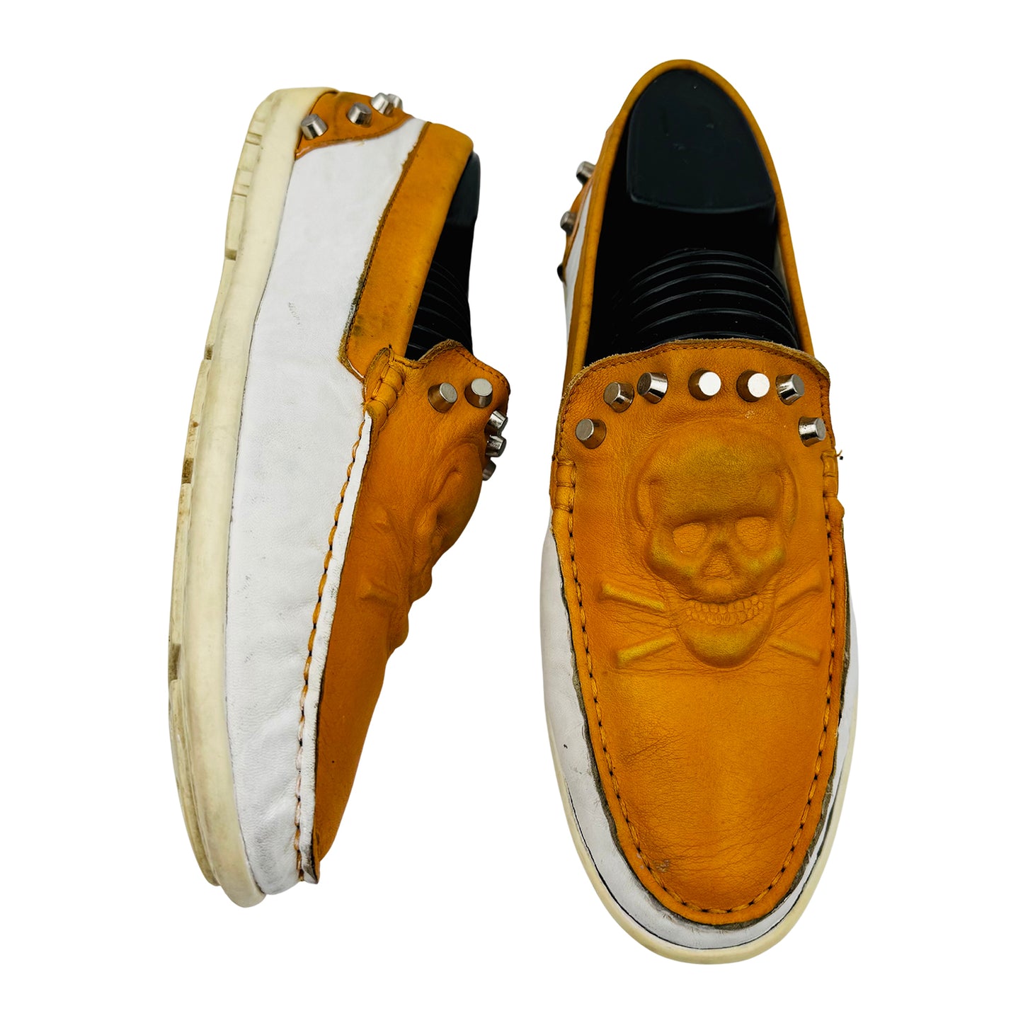 Red Dragonfly Slip-in 'White Orange' Loafer (Size 39.5/40)