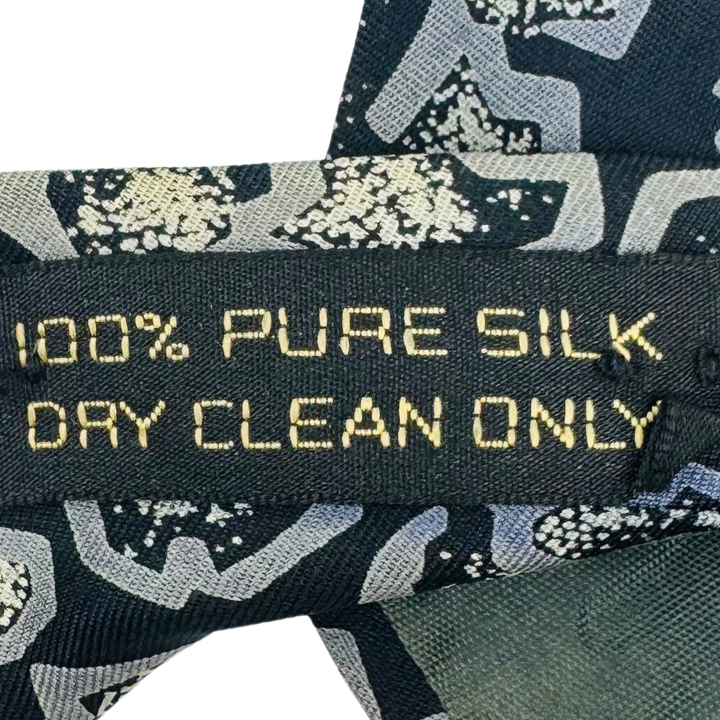 Giorgio Armani Navy 'Grey Abstract Pattern' Silk Tie (Size Regular)