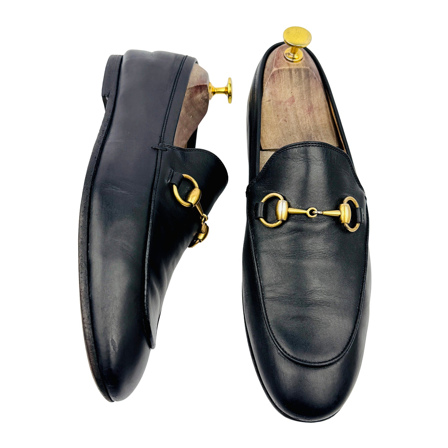 Gucci Jordaan Horsebit Black Leather Loafers (Size 40/40.5)