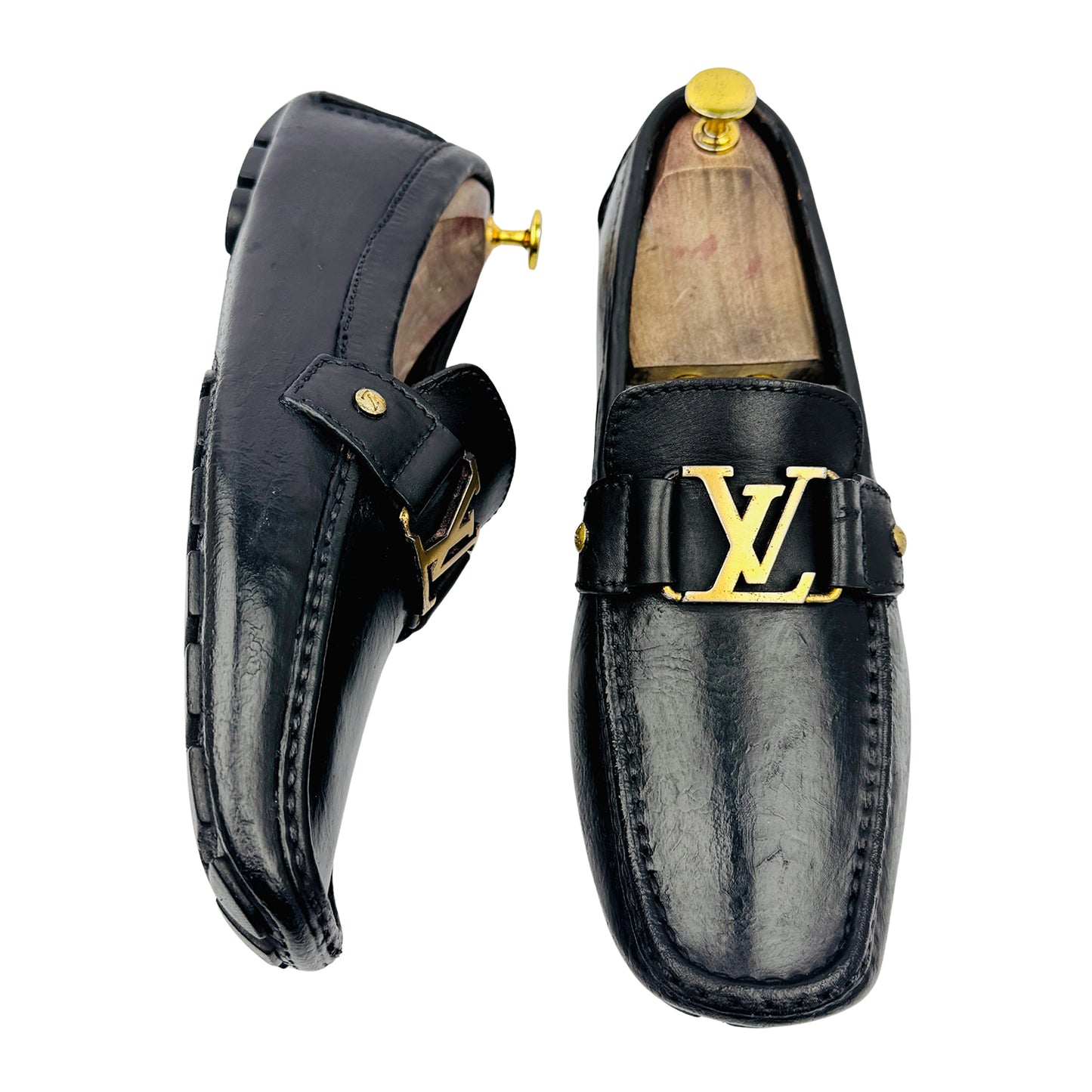 Louis Vuitton Black Leather Montaigne Loafers (Size 43/43.5)