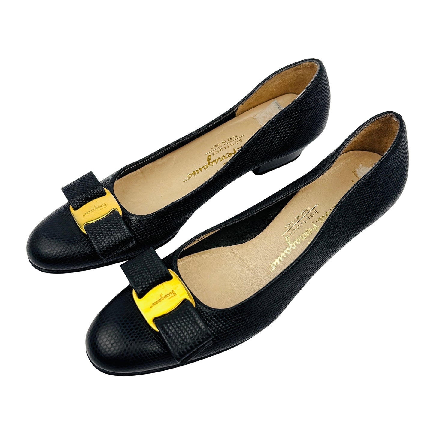 Salvatore Ferragamo Women's Vara Bow Grain Leather Pumps (Size 36)