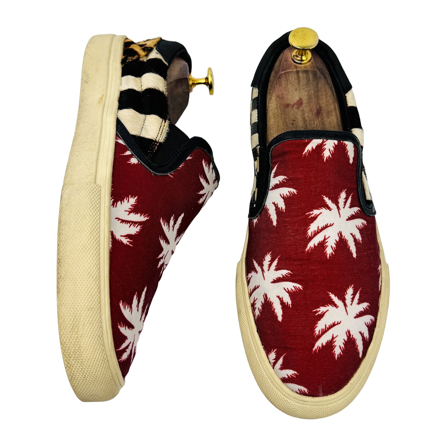 Amiri Palm Patchwork Multicolor Slipons (Size 41/41.5)