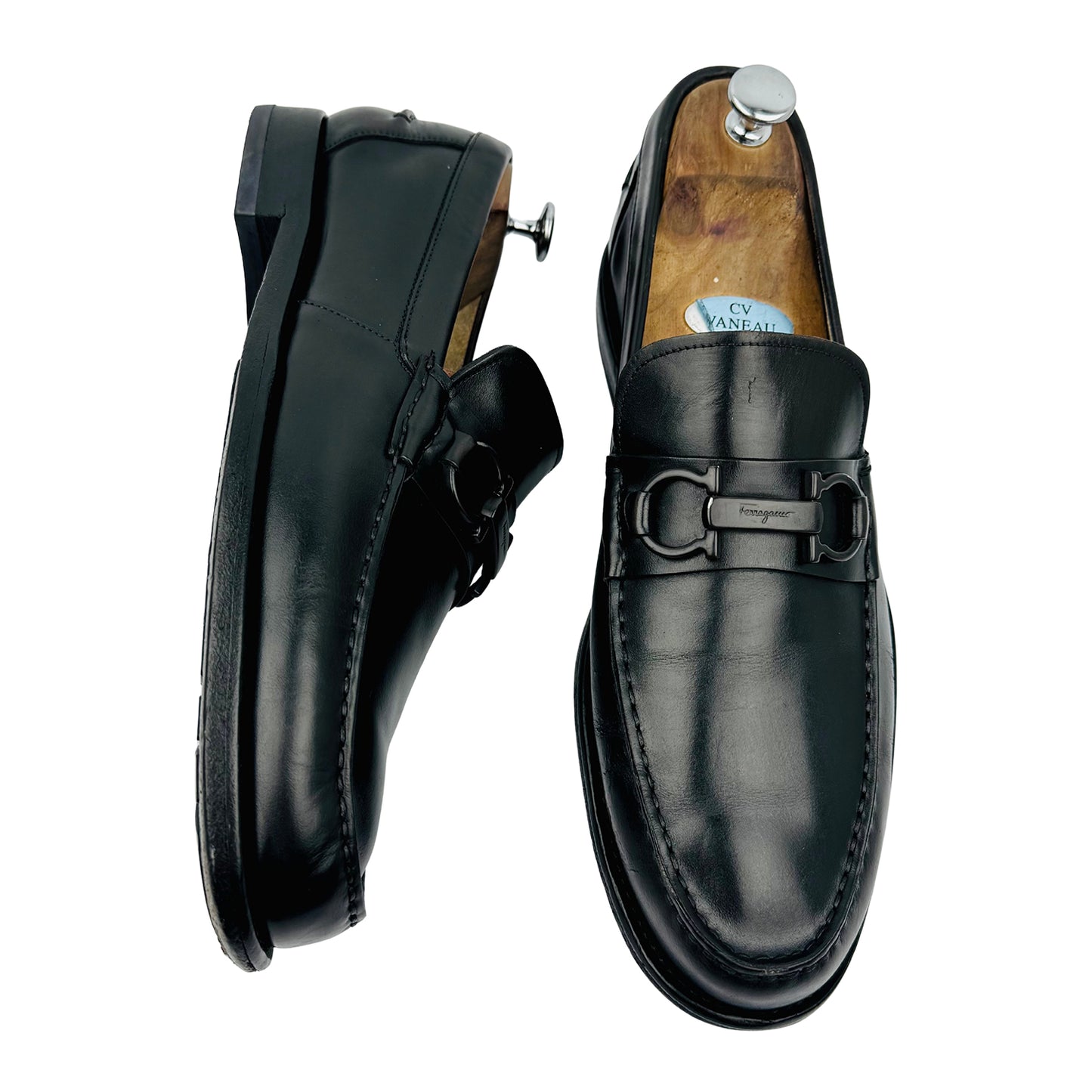 Salvatore Ferragamo Gancini Bit Black Leather Loafer (Size 43.5/44)