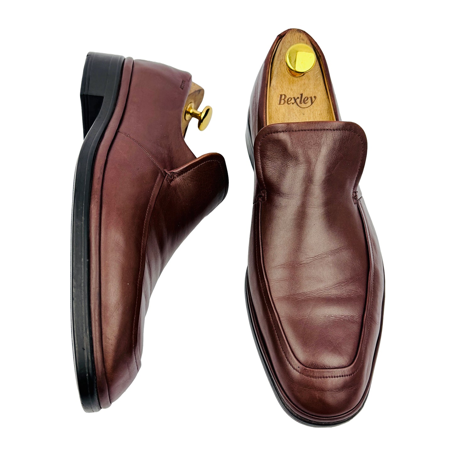 One Front One Cross image of Bally Men's Brown Nexaro Calfskin Leather Loafers (Size 42/42.5)