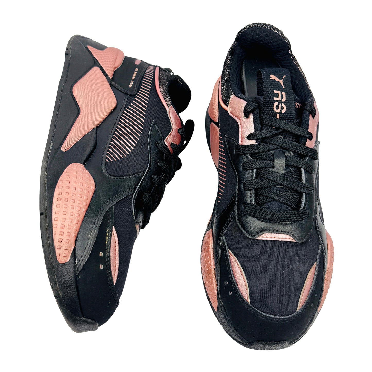 Puma RS-X Puzzle Black Rose Gold Sneakers (Size 40) - 385406-01