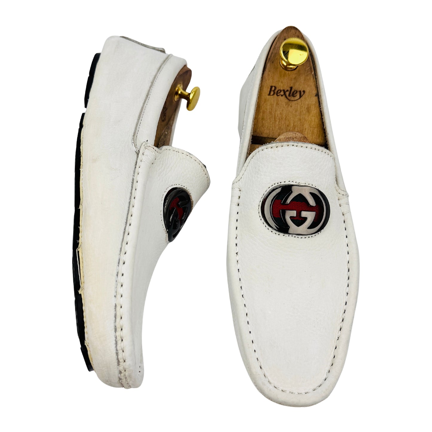 Imported Men's White Leather Loafers (Size 42/42.5)