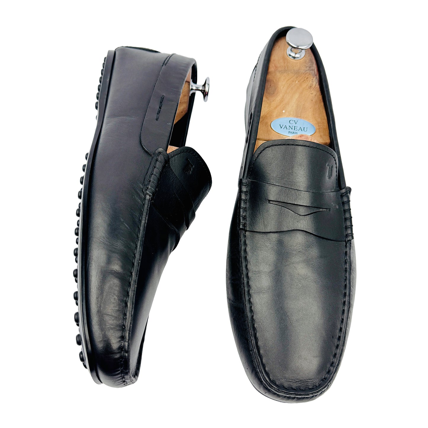Tods Men's Gommino Black Leather Loafers (Size 44.5/45)