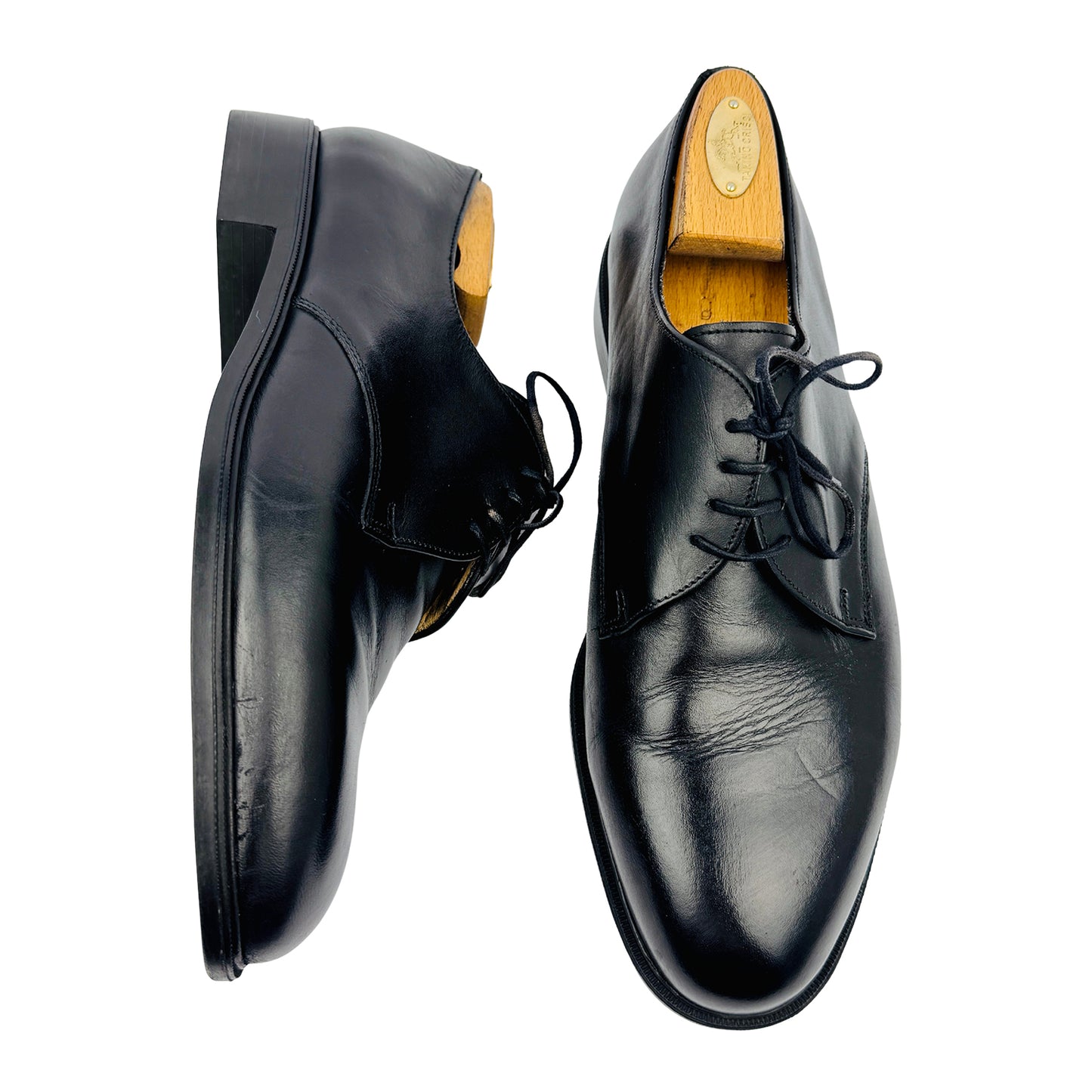 Bally Men's Vintage Black Leather Dress Shoes (Size 43/43.5)