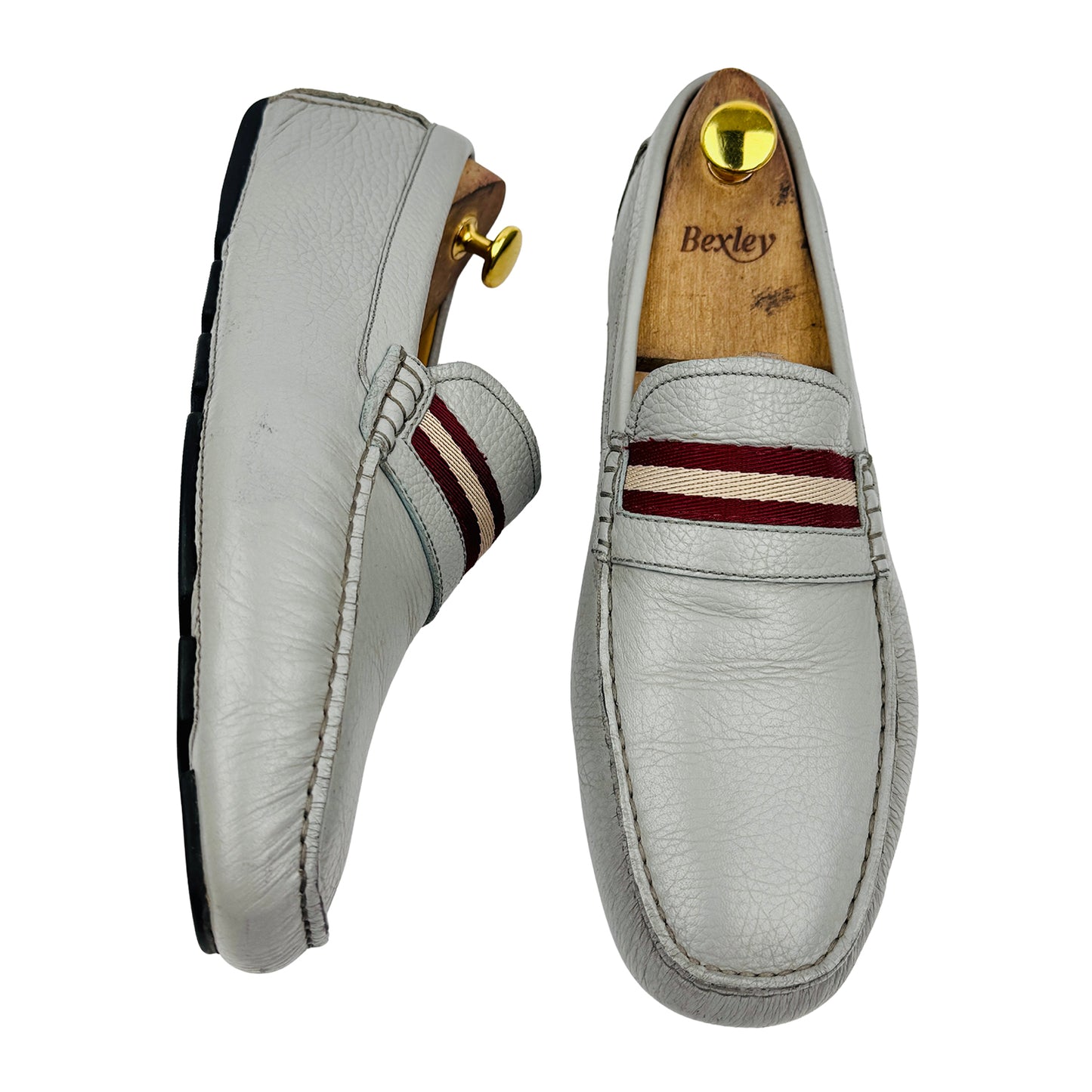 Bally Men's Wabler Light Grey Driver Loafers (Size 42/42.5)