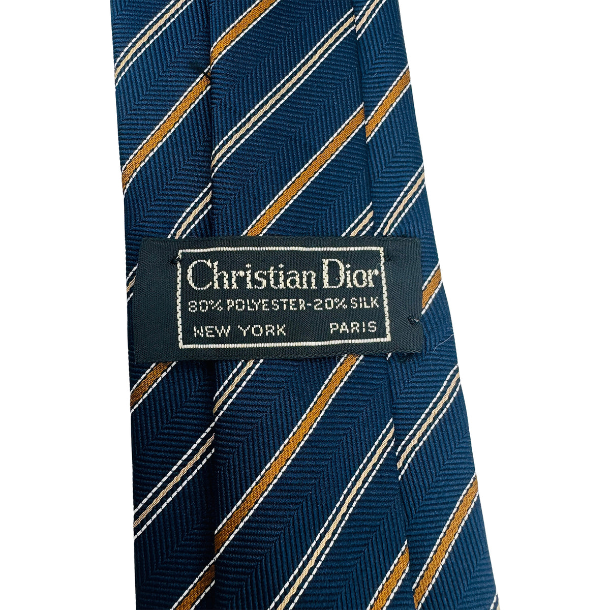 Christian Dior Navy 'Diagonal Stripes' Tie (Size Regular)
