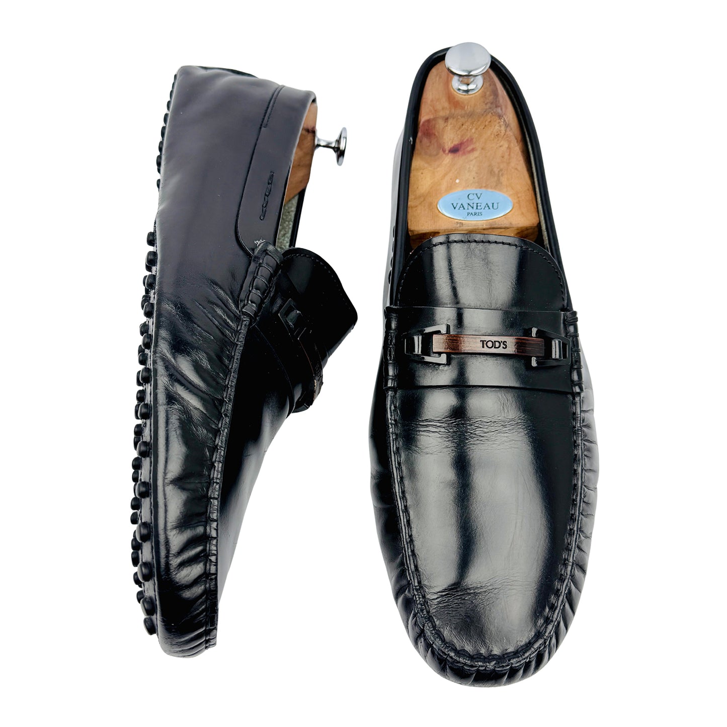 Tod's Men's Black Leather Driving Loafers (Size 46)