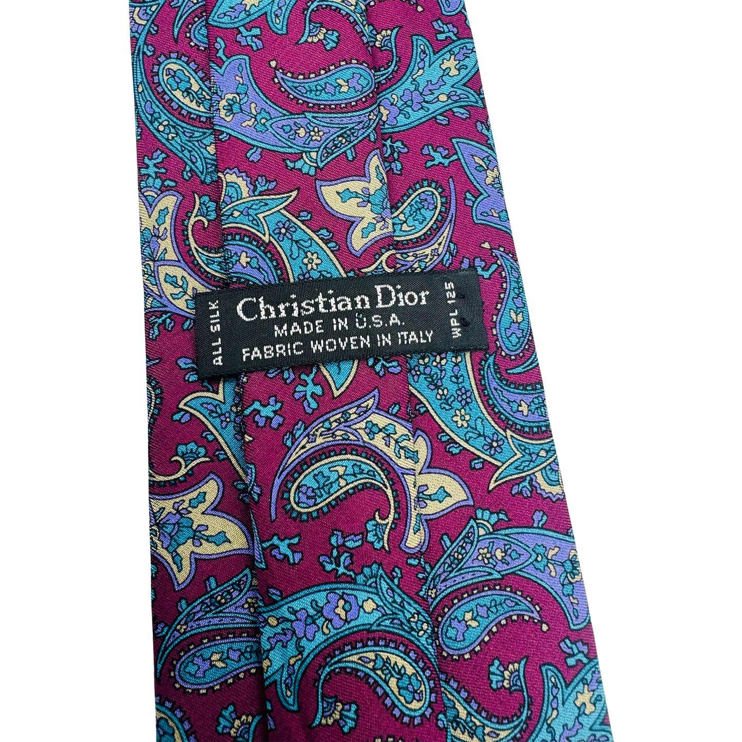 Christian Dior Magenta 'Gold Accents' Silk Tie (Size Regular)