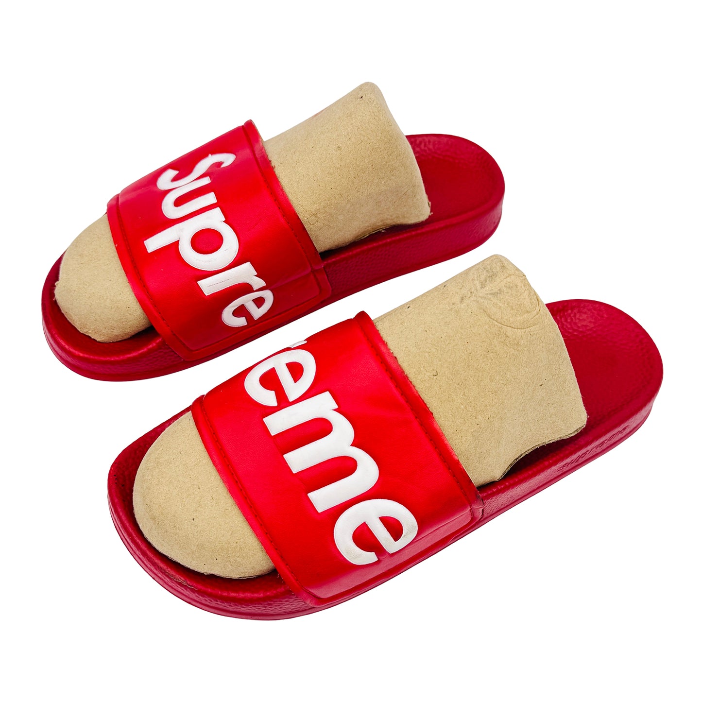 Supreme Men's Red Casual Slides (Size 39/39.5)