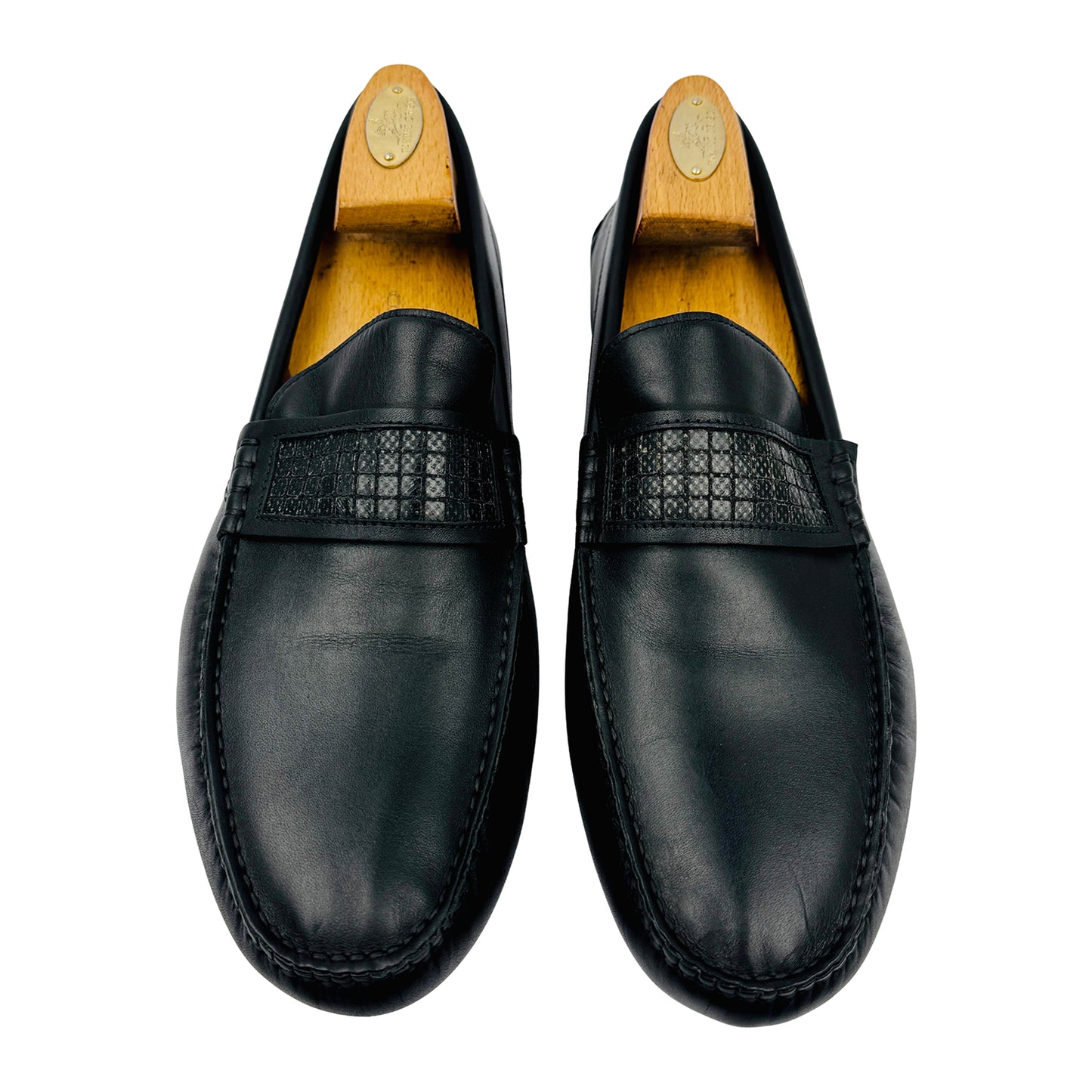 Versace Collection Men's Black Leather Loafers (Size 42/42.5)