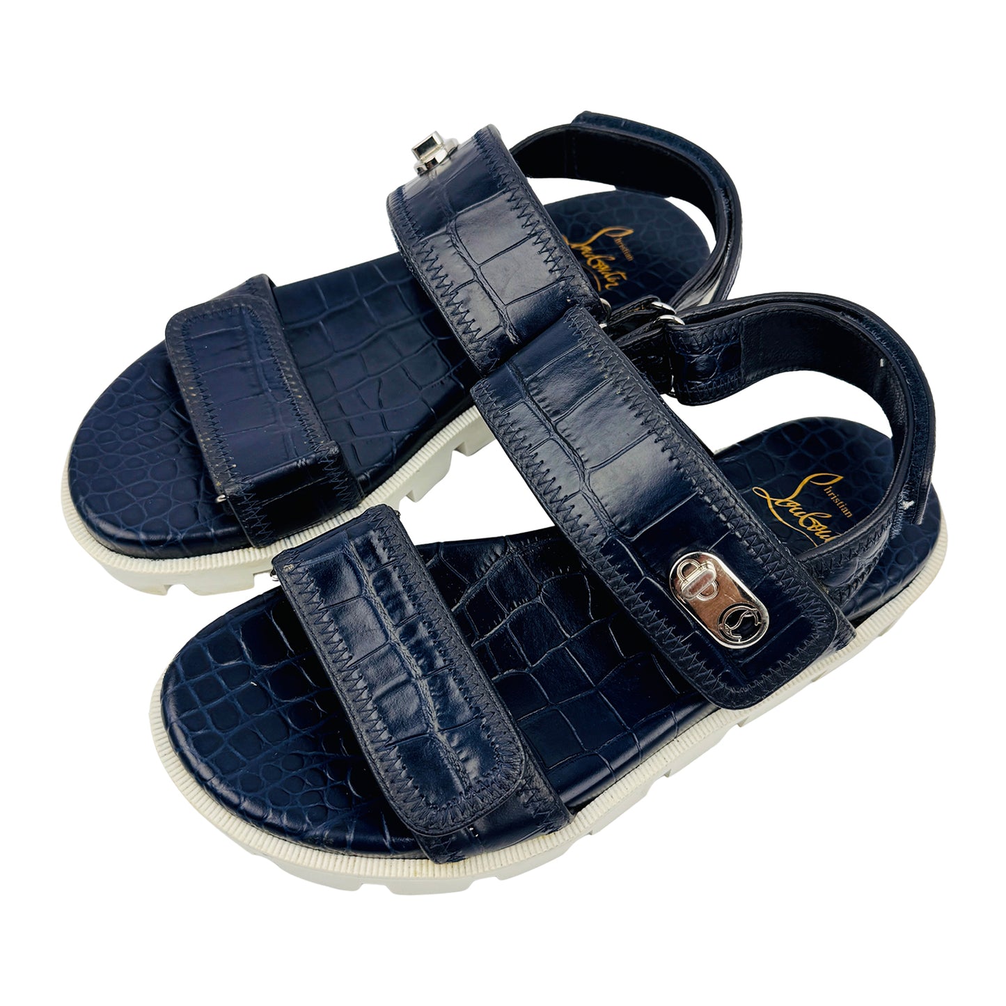 Christian Louboutin Women's Lock Cool Blue Sandals (Size 35)