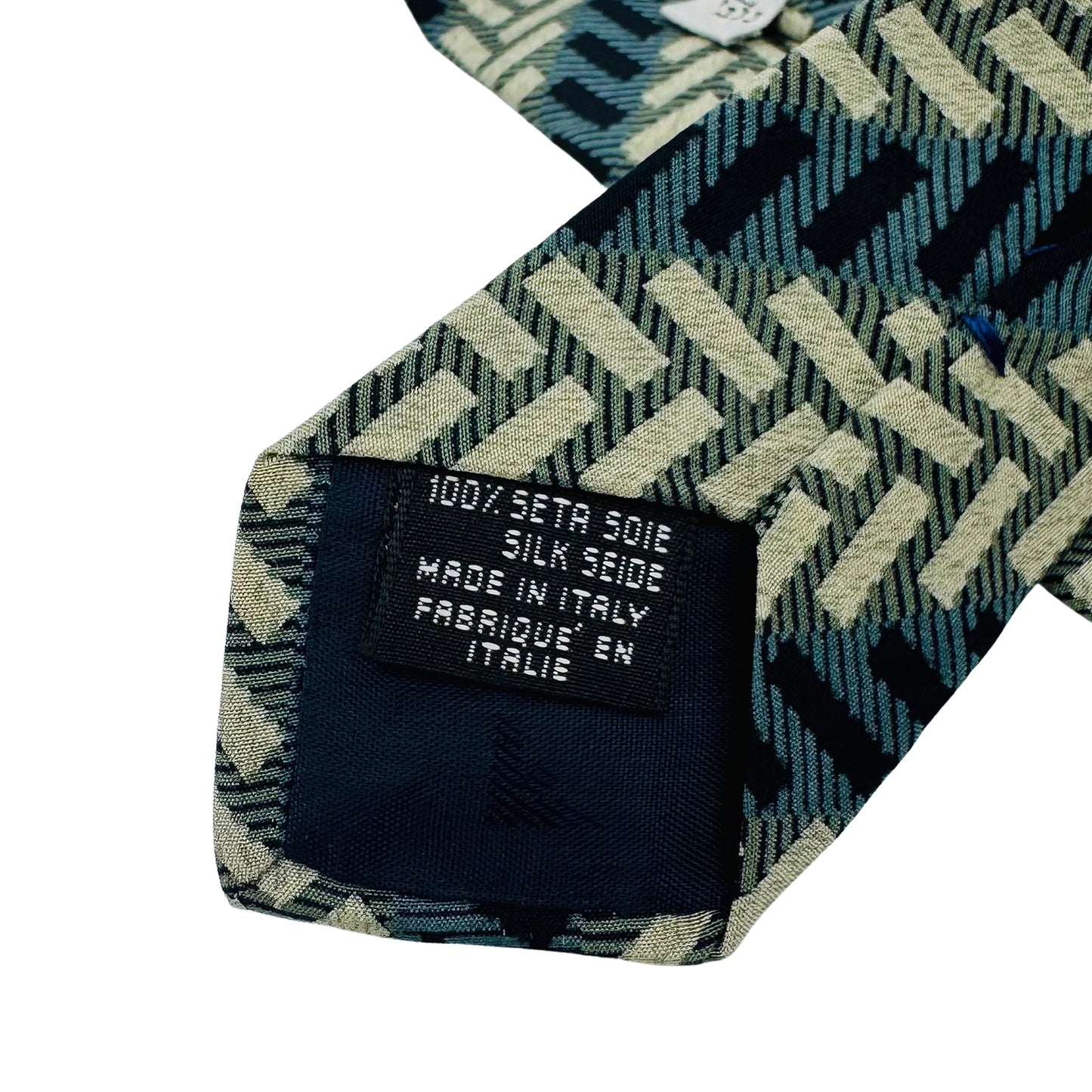 Emporio Armani Teal Blue 'Chevron Stripes' Tie (Size Regular)