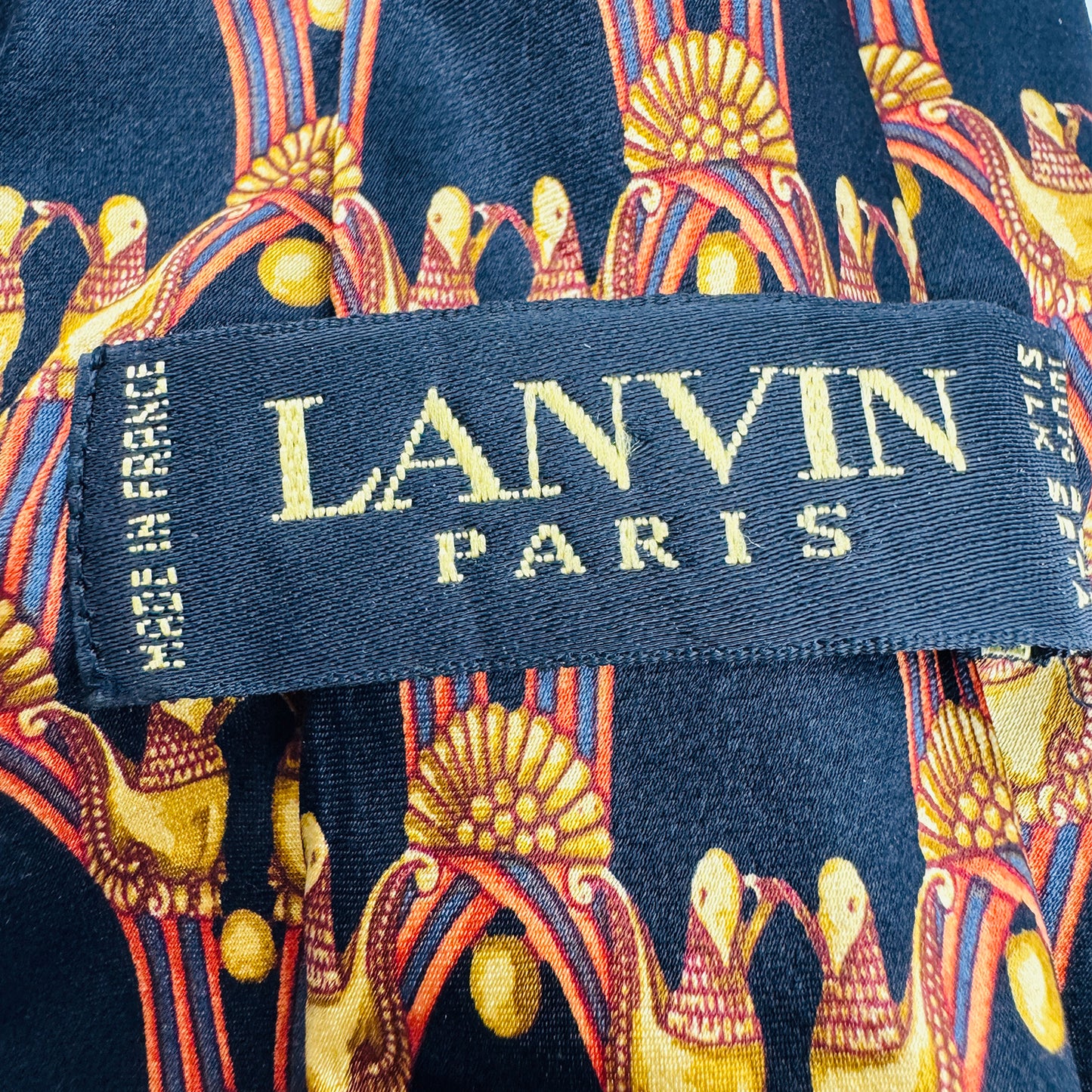 Lanvin Black 'Ornamental Pattern' Silk Tie (Size Regular)
