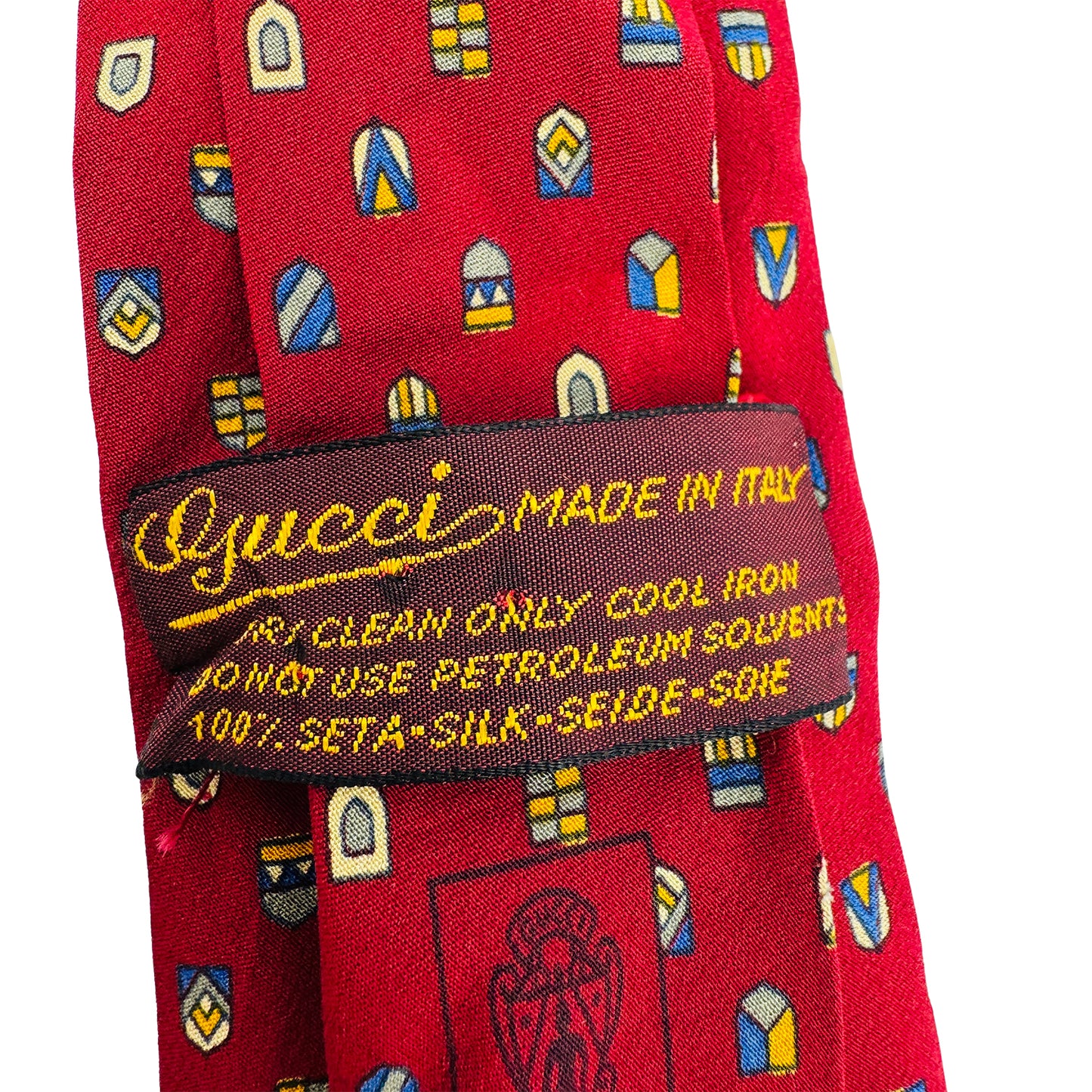Gucci Red 'Geometric Pattern' Tie (Size Slim Fit)