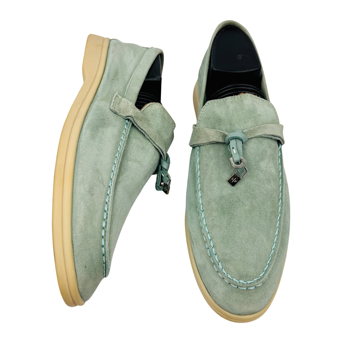Loro Piana Summer Walk Light Green Loafers (Size 40/40.5) - J 56000