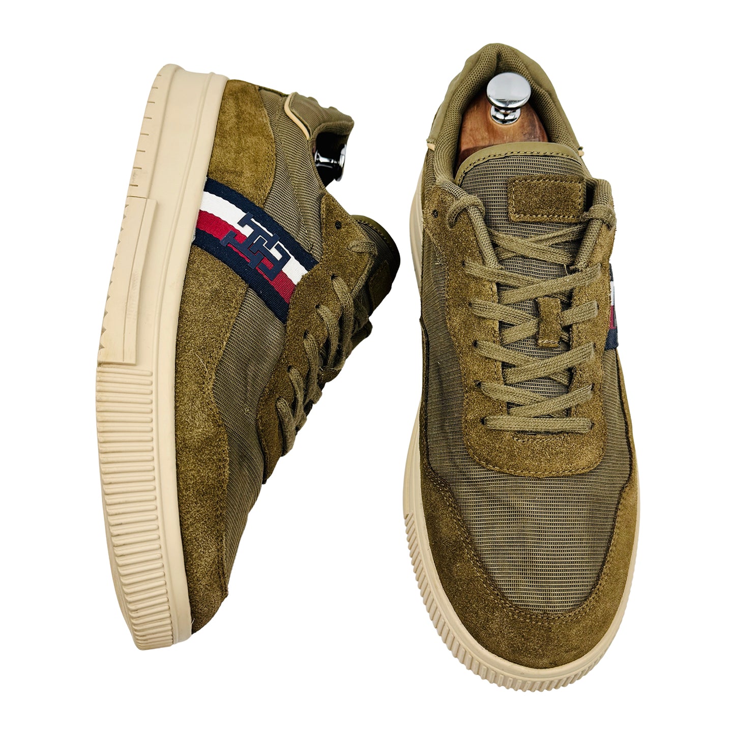 Tommy Hilfiger Supercup Mix 'Khaki' Sneakers (Size 45) - FM0FM04585